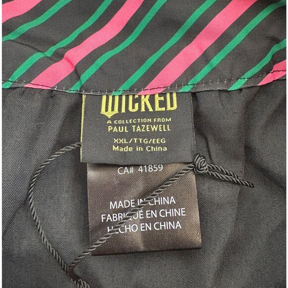 New Wicked Paul Tazwell Striped Pink Green Black Bubble Mini Skirt XXL - Picture 5 of 6